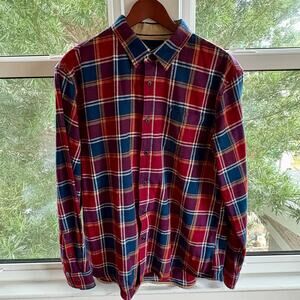 Jachs New York Mens Large Stretch Flannel Plaid Shirt